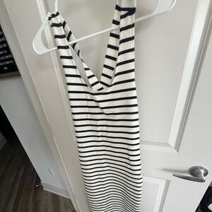 Zara B&W striped midi dress